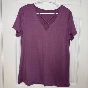 Women's Purple V-Neck Top